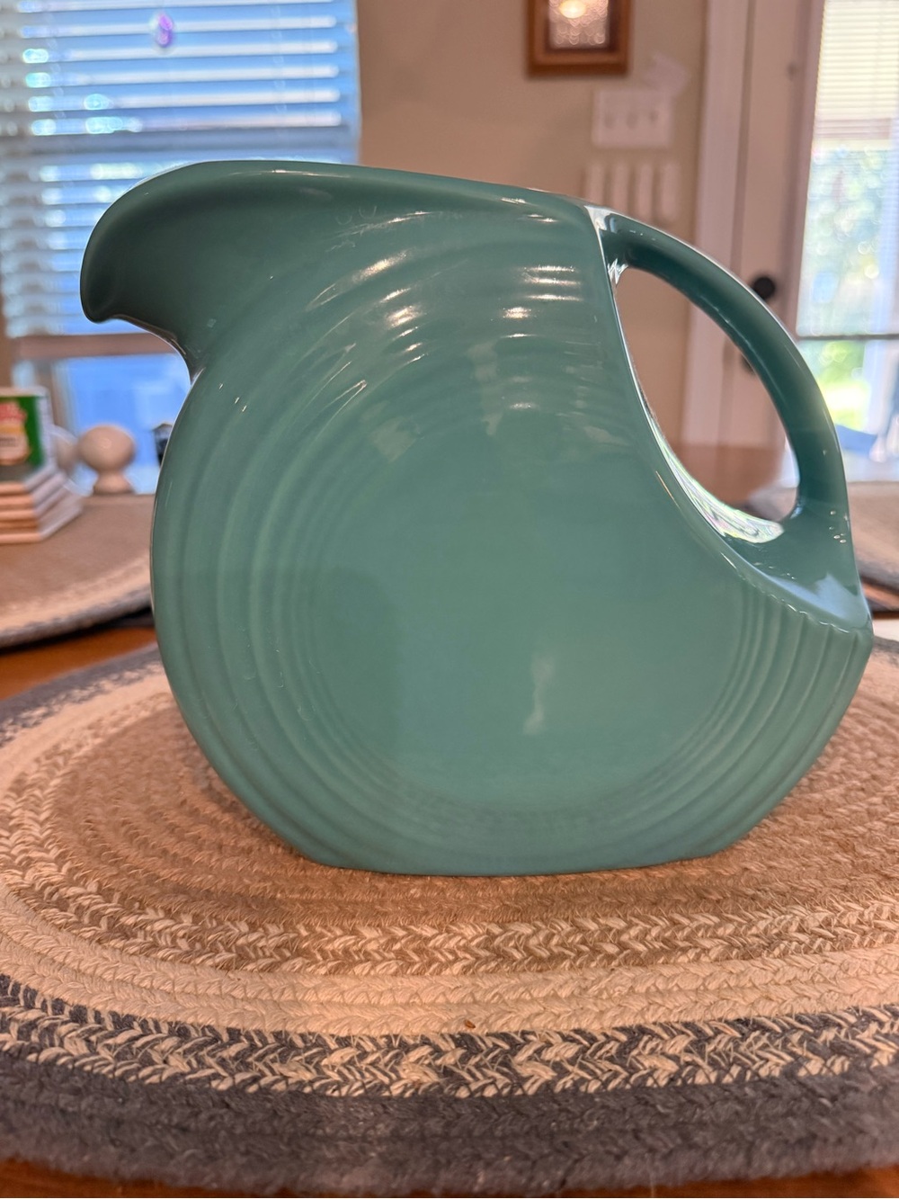 Turquoise Homer Laughlin Fiesta Ceramic Pitcher